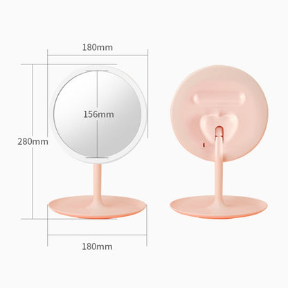 Make-Up Mirror With LED Light Fill Light Dormitory Desktop Dressing Small Mirror Girl Folding And Portable Mirror, Colour: Pink Rechargeable Single Light - Mirror by PMC Jewellery | Online Shopping South Africa | PMC Jewellery