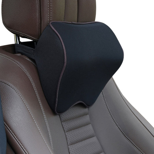 Car Headrest Pillow Neck Pillow Car Memory Foam Cervical Pillow Interior Supplies(Black Brown Edge) - Seat Accessories by PMC Jewellery | Online Shopping South Africa | PMC Jewellery