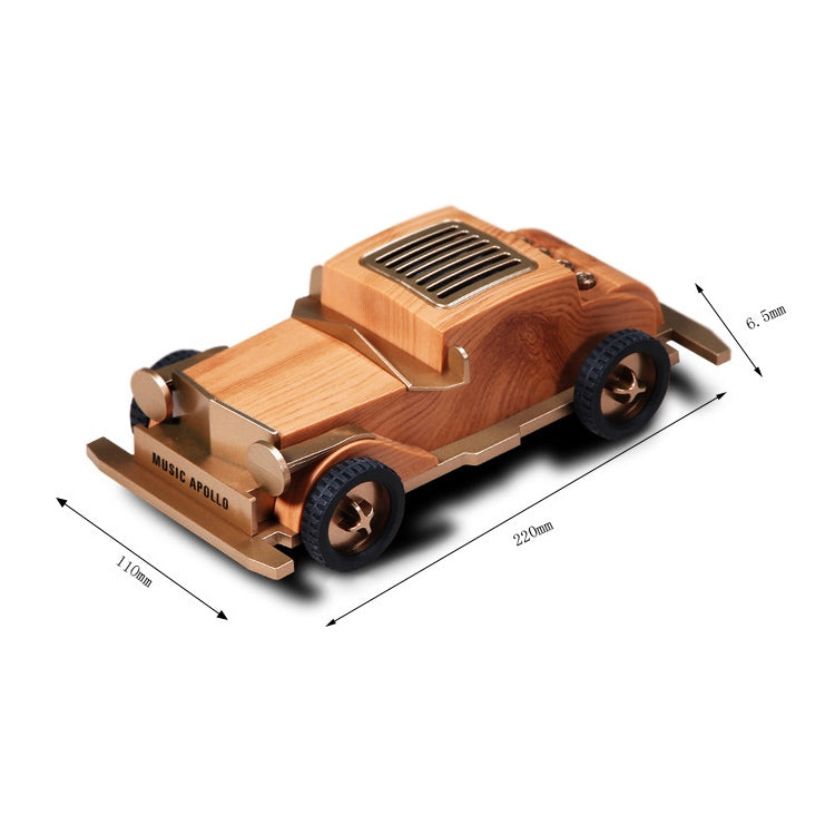 AS60 Retro Car Shape Wooden Subwoofer Mini Wireless Bluetooth Speaker(Light Wood) - Mini Speaker by PMC Jewellery | Online Shopping South Africa | PMC Jewellery