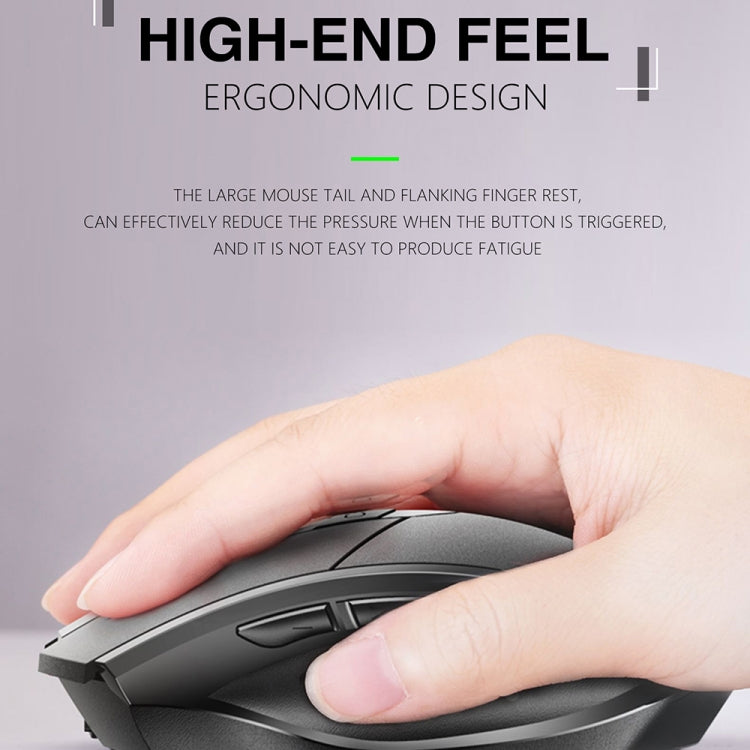 Inphic PM6 6 Keys 1000/1200/1600 DPI Home Gaming Wireless Mechanical Mouse, Colour: Gray Wireless Charging Silent Version - Wireless Mice by Inphic | Online Shopping South Africa | PMC Jewellery | Buy Now Pay Later Mobicred