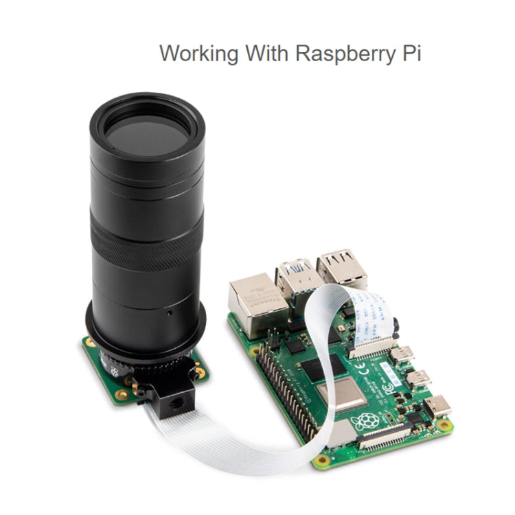 Waveshare 100X Industrial Microscope Lens, C/CS-Mount, for Raspberry Pi HQ Camera(24229) - Modules Expansions Accessories by Waveshare | Online Shopping South Africa | PMC Jewellery | Buy Now Pay Later Mobicred