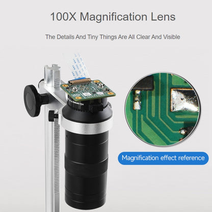 Waveshare 100X Industrial Microscope Lens, C/CS-Mount, for Raspberry Pi HQ Camera(24229) - Modules Expansions Accessories by Waveshare | Online Shopping South Africa | PMC Jewellery | Buy Now Pay Later Mobicred