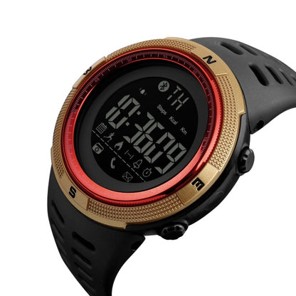 SKMEI 1250 Men Outdoor Waterproof Sports Digital Watch Multi-Function Watch(Gold/Red) - Leather Strap Watches by SKMEI | Online Shopping South Africa | PMC Jewellery | Buy Now Pay Later Mobicred