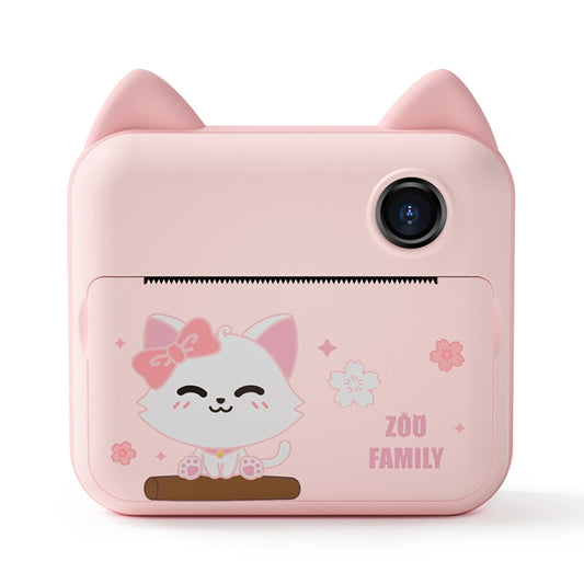 P1 No Card Children Instant Camera 1200W Front And Rear Dual-Lens Mini Print Photographic Digital Camera Toy(Pink Cat) - Children Cameras by PMC Jewellery | Online Shopping South Africa | PMC Jewellery