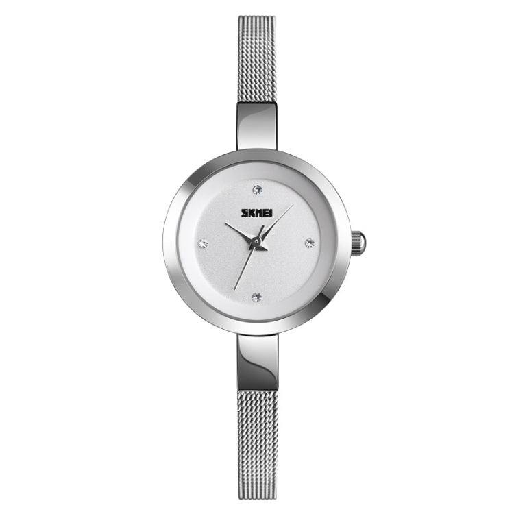 SKMEI 1390 Ladies Business Casual Watch Steel Band Lightweight Quartz Watch(Silver) - Metal Strap Watches by SKMEI | Online Shopping South Africa | PMC Jewellery | Buy Now Pay Later Mobicred