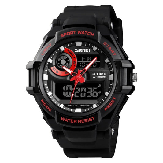 SKMEI 1357 Mens Multifunctional Sports Digital Watch Student Waterproof Watch(Red) - Leather Strap Watches by SKMEI | Online Shopping South Africa | PMC Jewellery | Buy Now Pay Later Mobicred