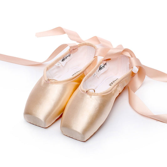 Ballet Lace Pointe Shoes Professional Flat Dance Shoes, Size: 32(Satin Nude) - Yoga Socks & Shoes by PMC Jewellery | Online Shopping South Africa | PMC Jewellery