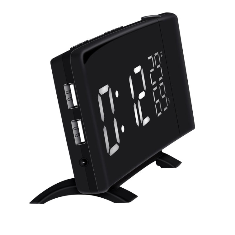 Three-color Projection Radio Alarm Clock USB Digital Alarm Clock Thermometer & Hygrometer - free shipping - PMC TechLife - Order now!