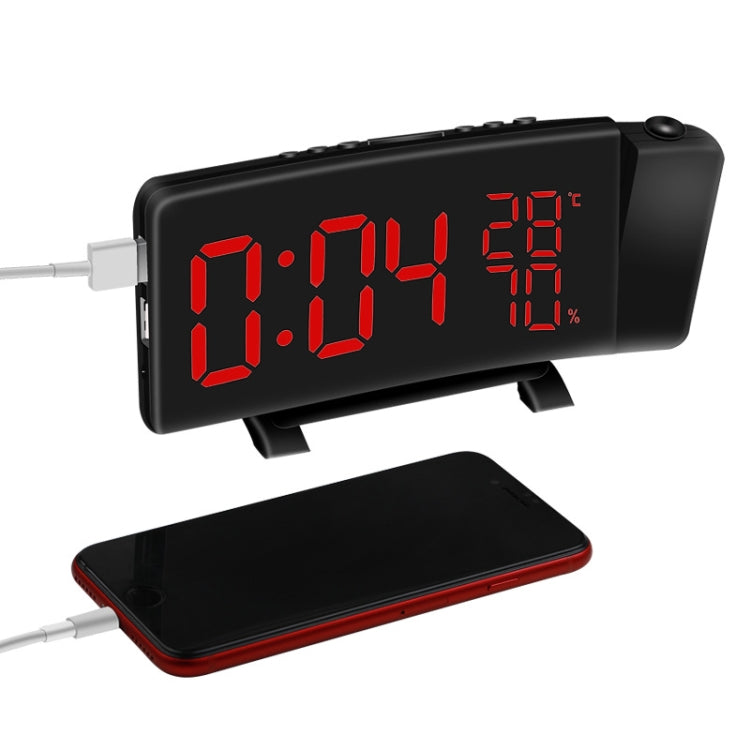 Three-color Projection Radio Alarm Clock USB Digital Alarm Clock Thermometer & Hygrometer - free shipping - PMC TechLife - Order now!