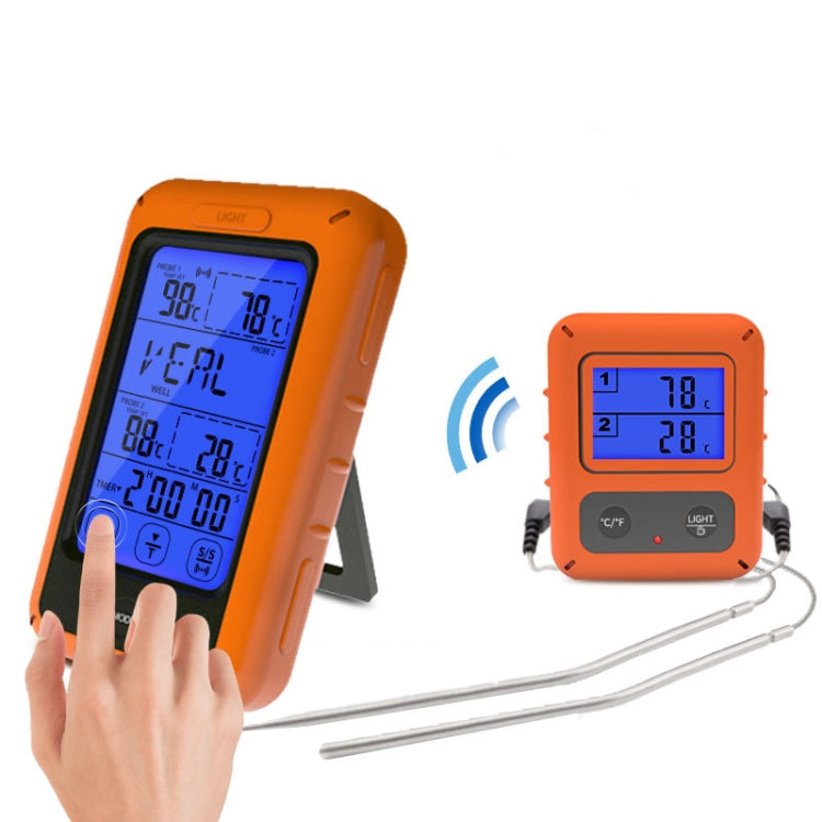 Wireless Food Thermometer Household Touch Screen BBQ Dual-Channel Kitchen  Thermometer - Cooking Thermometers by PMC Jewellery | Online Shopping South Africa | PMC Jewellery