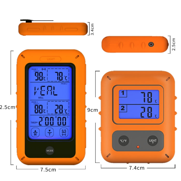 Wireless Food Thermometer Household Touch Screen BBQ Dual-Channel Kitchen  Thermometer - Cooking Thermometers by PMC TechLife | Online Shopping South Africa | PMC TechLife | Buy Now Pay Later Mobicred