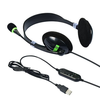 Computer USB Interface Headphone Aviation Headset with Microphone - Multimedia Headset by PMC Jewellery | Online Shopping South Africa | PMC Jewellery