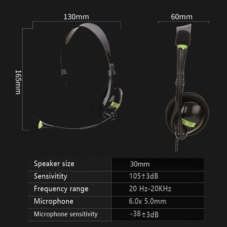 Computer USB Interface Headphone Aviation Headset with Microphone - Multimedia Headset by PMC TechLife | Online Shopping South Africa | PMC TechLife