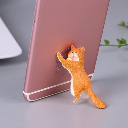 60 PCS Sucker Design Cute Cat Smartphone Holder(Orange) - Desktop Holder by PMC Jewellery | Online Shopping South Africa | PMC Jewellery