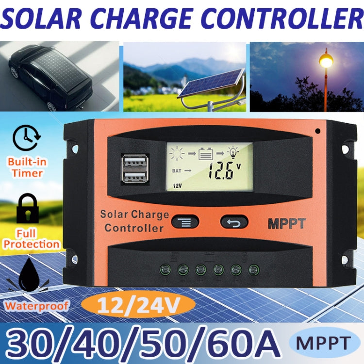 MPPT 12V/24V Automatic Identification Solar Controller With USB Output, Model: 50A - free shipping - PMC TechLife - Order now!