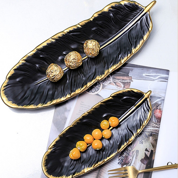 Phnom Penh Ceramic Dessert Plate Feather Plate Banana Leaf Fruit Dried Fruit Storage Tray, Size: Small (Matte  Black) - free shipping - PMC TechLife - Order now!