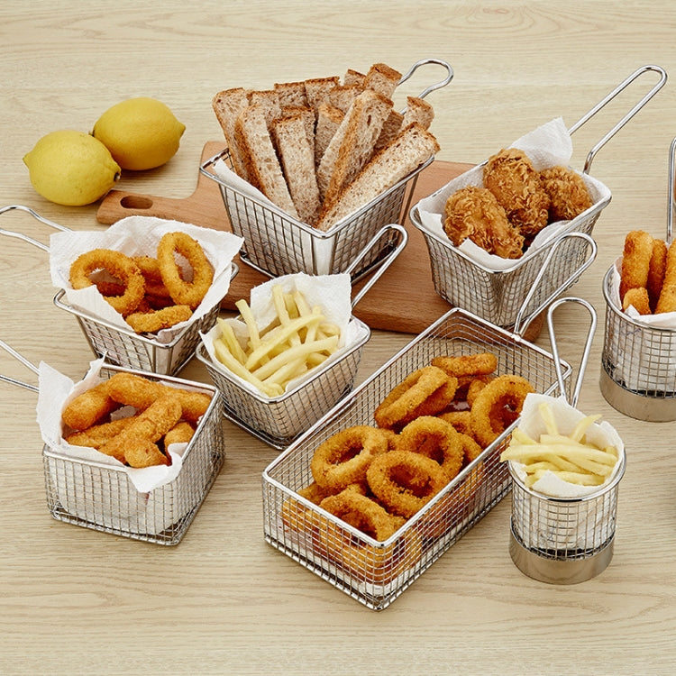 J13449 Stainless Steel Mini Fries Basket Restaurant Snack Bread Plate - Cutlery Sets by PMC TechLife | Online Shopping South Africa | PMC TechLife