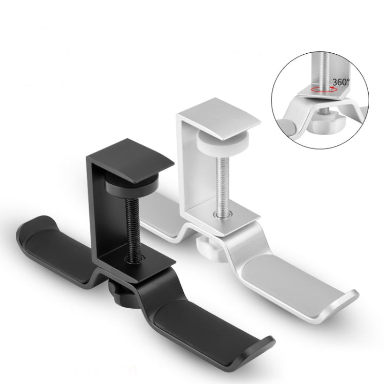 Universal Metal Headphone Double Bracket Headphone Hanger Desktop Lock Clip Headphone Display Shelf(Silver) - Anti-lost & Holder by PMC TechLife | Online Shopping South Africa | PMC TechLife | Buy Now Pay Later Mobicred