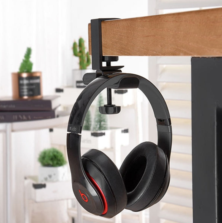 Universal Metal Headphone Double Bracket Headphone Hanger Desktop Lock Clip Headphone Display Shelf(Silver) - Anti-lost & Holder by PMC TechLife | Online Shopping South Africa | PMC TechLife | Buy Now Pay Later Mobicred