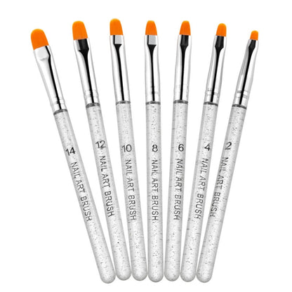 2 Sets 7 In 1 Phototherapy Pen Round Head Line Pen Transparent Rod Painted Pen Drawing Pen Nail Art Brush Tool(Silver Power) - Nail Art Equipment by PMC Jewellery | Online Shopping South Africa | PMC Jewellery