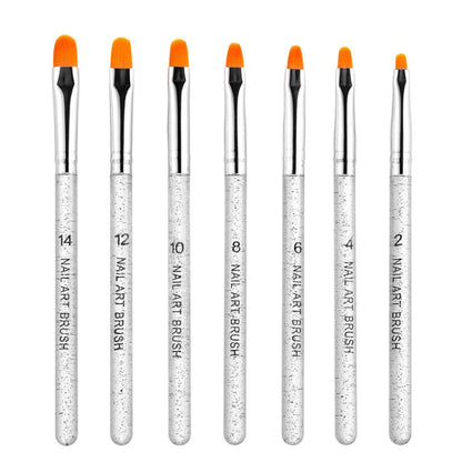 2 Sets 7 In 1 Phototherapy Pen Round Head Line Pen Transparent Rod Painted Pen Drawing Pen Nail Art Brush Tool(Silver Power) - Nail Art Equipment by PMC Jewellery | Online Shopping South Africa | PMC Jewellery