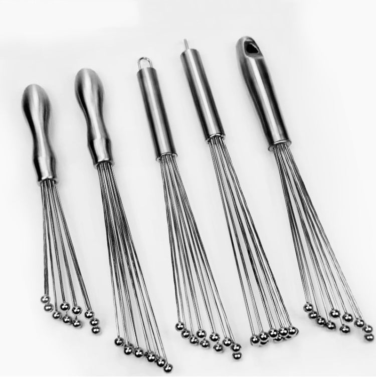 2 PCS Manual Whisk Stainless Steel Glass Bead Egg Whisk Kitchen Household Hand-Held Baking Tools  Type C 12 inch - Stirrer & Squeezer by PMC TechLife | Online Shopping South Africa | PMC TechLife