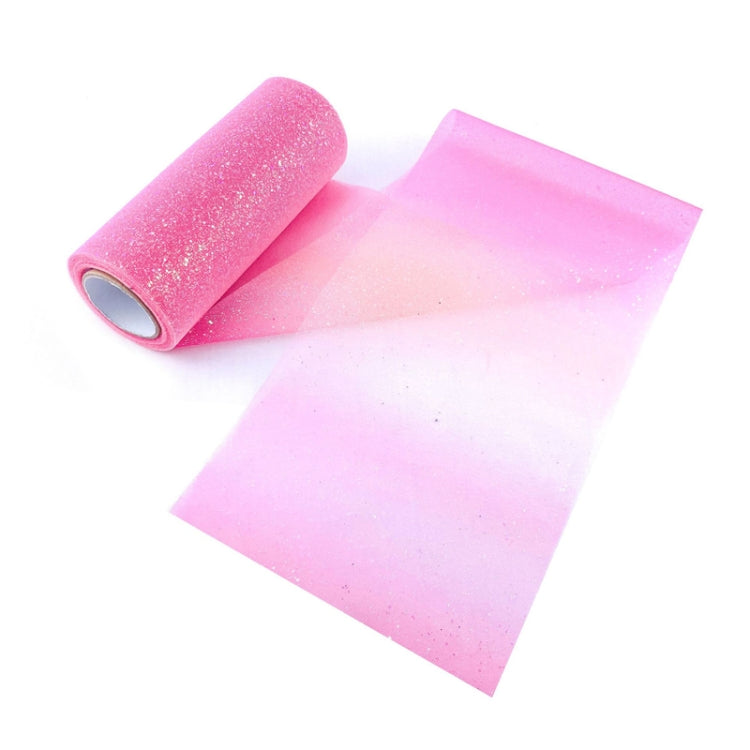 2 PCS Glitter Rainbow Net Yarn Roll for Photo Background / Desktop Decoration / Skirt, Length: 9m, Width: 15cm(ABK5 Rose Pink Gradient Glitter) - DIY Apparel Sewing by PMC Jewellery | Online Shopping South Africa | PMC Jewellery