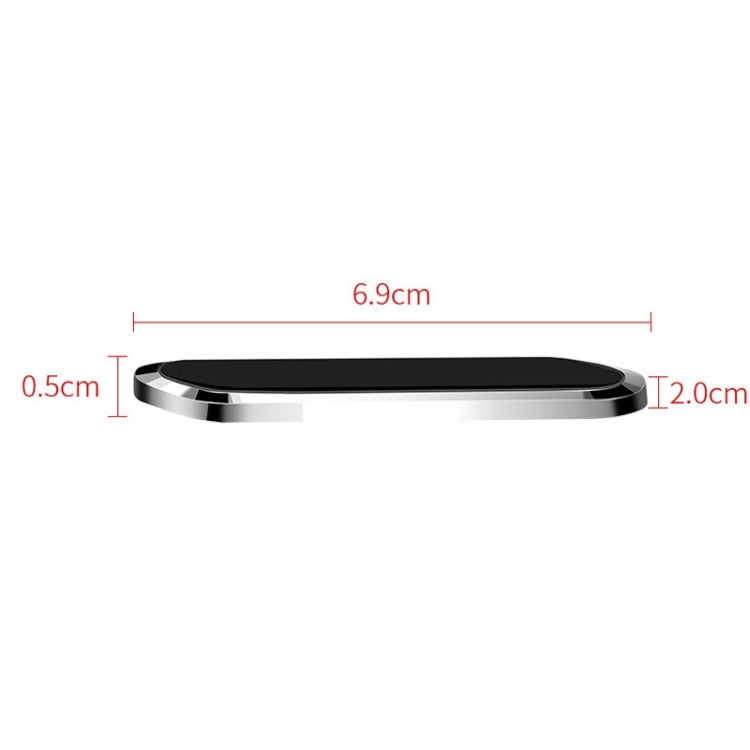 F601 4 PCS One Word Long Magnet Car Bracket Car Navigation Lazy Magnetic Metal Bracket(Rounded Gold) - Car Holders by PMC TechLife | Online Shopping South Africa | PMC TechLife