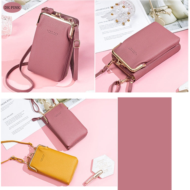 H2107 Ladies Mobile Phone Bag Shoulder Messenger Bag Pebbled Zipper Wallet(Light Blue) - Single-shoulder Bags by PMC TechLife | Online Shopping South Africa | PMC TechLife