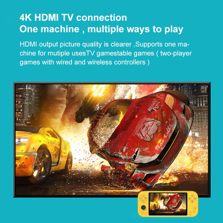 X20 LIFE Classic Games Handheld Game Console with 5.1 inch Screen & 8GB Memory, Support HDMI Output(Yellow) - Pocket Console by PMC Jewellery | Online Shopping South Africa | PMC Jewellery