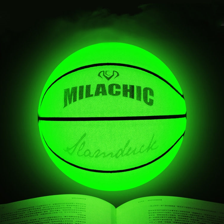 MILACHIC Number 7 Fluorescent Green Holographic Reflective Basketball - Balls by MILACHIC | Online Shopping South Africa | PMC Jewellery