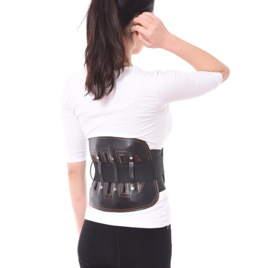 Steel Plate Support And Fixation Leather Protection Waist Belt Lumbar Orthosis,Size: M (74-84 cm) - Corrector by PMC Jewellery | Online Shopping South Africa | PMC Jewellery