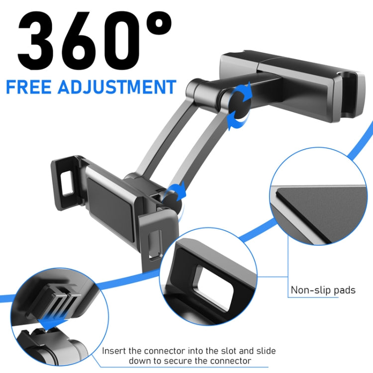 Pb-48 Car Post-Row Back Pillow Mobile Phone Holder Back Seat Flat Telescopic Bracket(Black) - Universal Car Holders by PMC TechLife | Online Shopping South Africa | PMC TechLife | Buy Now Pay Later Mobicred