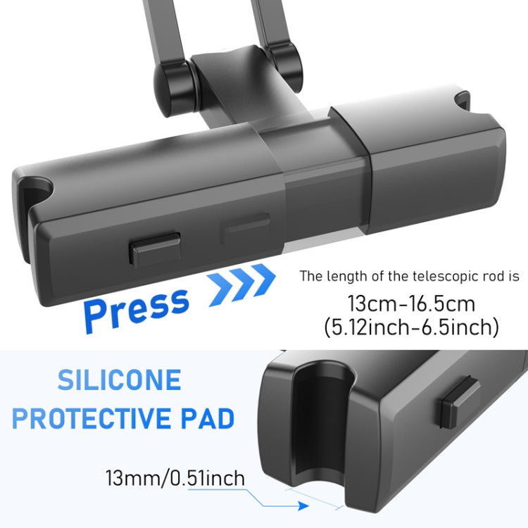 Pb-48 Car Post-Row Back Pillow Mobile Phone Holder Back Seat Flat Telescopic Bracket(Black) - Universal Car Holders by PMC TechLife | Online Shopping South Africa | PMC TechLife | Buy Now Pay Later Mobicred
