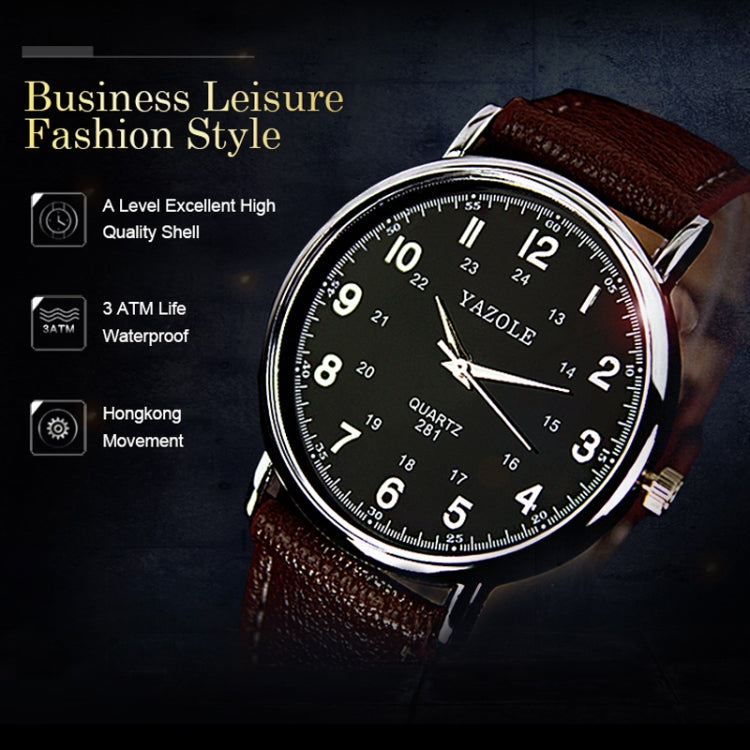 YAZOLE 281 Dual Digital Dial Simple Retro Business Couple Quartz Watch(Large Black Tray Black Belt) - Couple Watches by YAZOLE | Online Shopping South Africa | PMC Jewellery | Buy Now Pay Later Mobicred