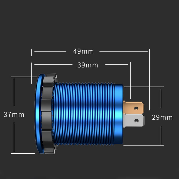 Car Motorcycle Modified USB Charger QC3.0 Metal Waterproof Fast Charge(Red Shell Red Light) - DIY Modified Charger by PMC Jewellery | Online Shopping South Africa | PMC Jewellery