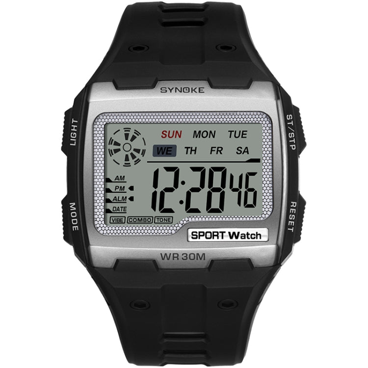 SYNOKE 9021 Square Sarge Screen Display Luminous Multifunctional Outdoor Men Sports Watch Digital Watch(Silver) - LED Digital Watches by SYNOKE | Online Shopping South Africa | PMC Jewellery | Buy Now Pay Later Mobicred