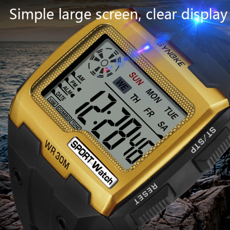 SYNOKE 9021 Square Sarge Screen Display Luminous Multifunctional Outdoor Men Sports Watch Digital Watch(Silver) - LED Digital Watches by SYNOKE | Online Shopping South Africa | PMC Jewellery | Buy Now Pay Later Mobicred