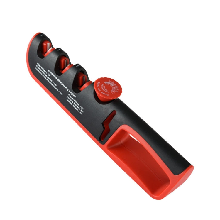 4- In-1 Adjustable Manual Knife Sharpener Multifunctional Knife Sharpener(Black Red) - Knife Sharpener by PMC TechLife | Online Shopping South Africa | PMC TechLife