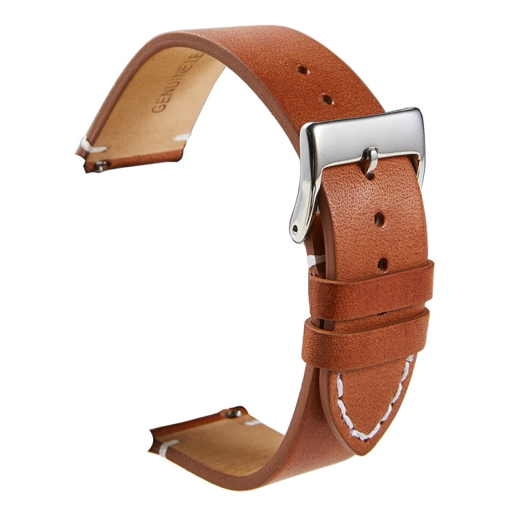 First Layer Retro Cowhide Frosted Leather Quick Release Universal Watch Band, Size： 18mm(Light Brown) - 18mm Bands by PMC Jewellery | Online Shopping South Africa | PMC Jewellery | Buy Now Pay Later Mobicred