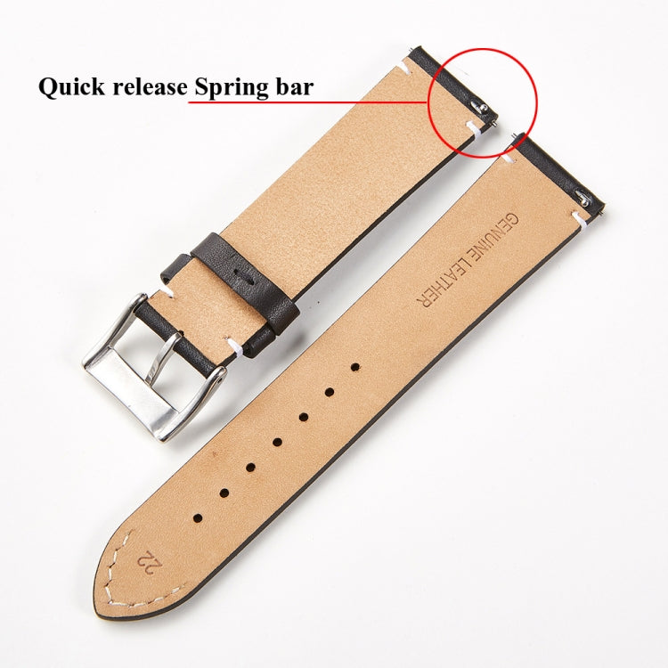 First Layer Retro Cowhide Frosted Leather Quick Release Universal Watch Band, Size： 18mm(Deep Brown) - 18mm Bands by PMC Jewellery | Online Shopping South Africa | PMC Jewellery | Buy Now Pay Later Mobicred