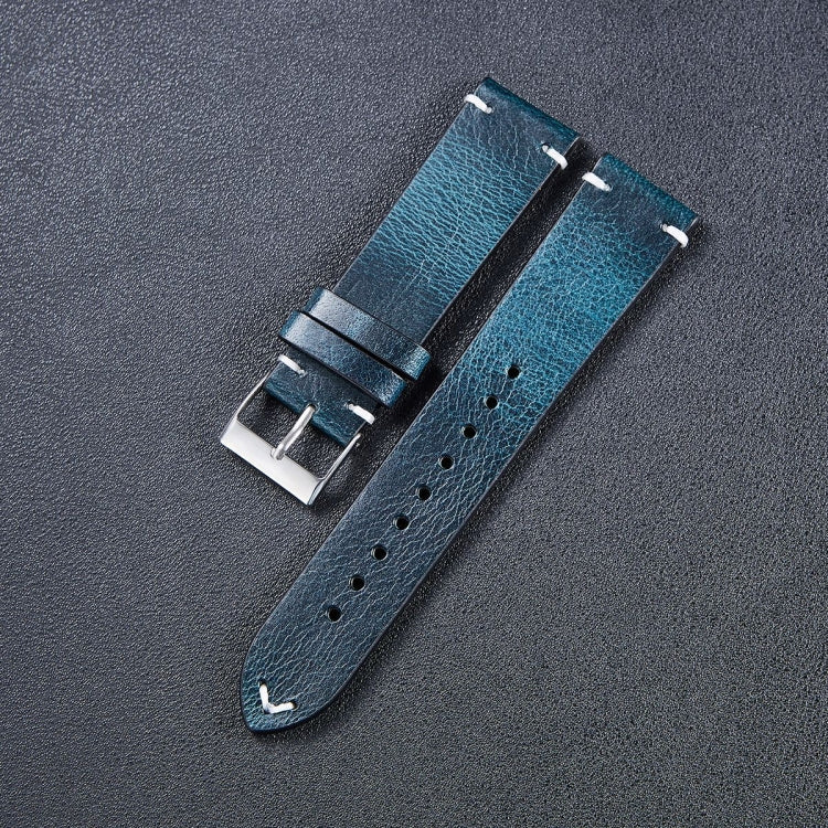 HB001 Color-Changing Retro Oil Wax Leather Universal Watch Band, Size: 18mm(Blue) - 18mm Bands by PMC Jewellery | Online Shopping South Africa | PMC Jewellery | Buy Now Pay Later Mobicred