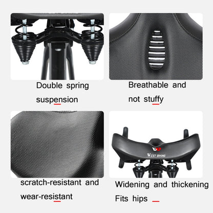 WEST BIKING Bicycle Riding Big Butt Comfortable Saddle(Black Hollow Windshield) - Bicycle Saddle by WEST BIKING | Online Shopping South Africa | PMC Jewellery