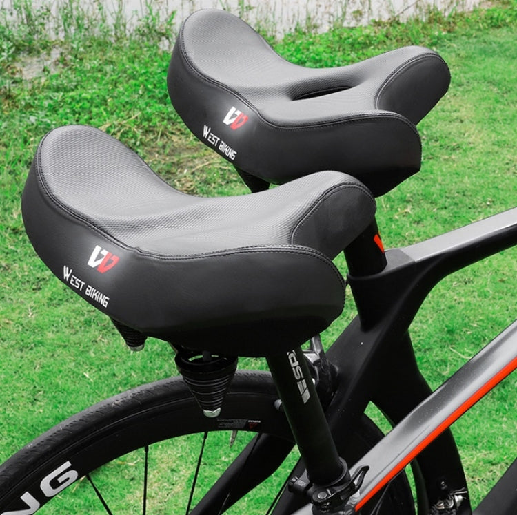 WEST BIKING Bicycle Riding Big Butt Comfortable Saddle(Black Hollow Windshield) - Bicycle Saddle by WEST BIKING | Online Shopping South Africa | PMC Jewellery