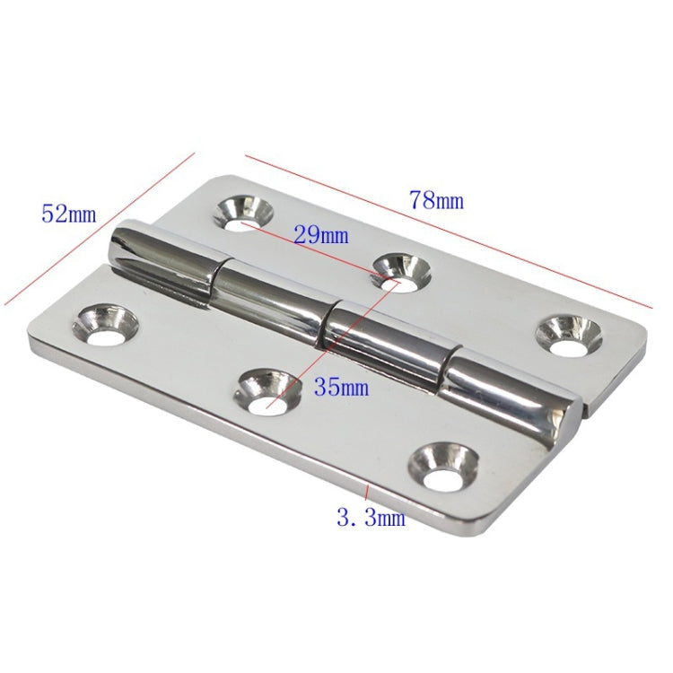 316 Stainless Steel Hinge Six-Hole Thickened Door And Window Yacht Hinge, Specification: 78x52x3.3mm - Boats Accessories by PMC Jewellery | Online Shopping South Africa | PMC Jewellery