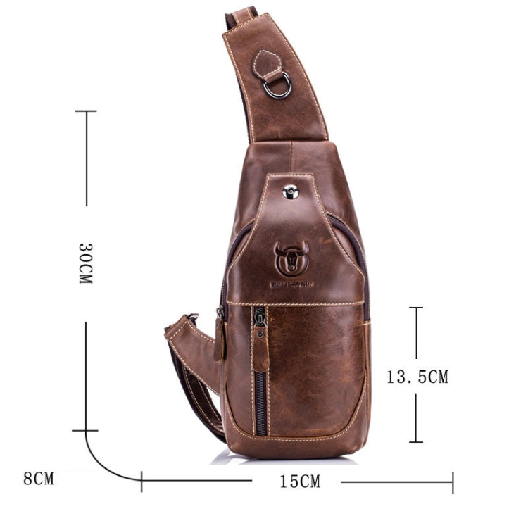 BULL CAPTAIN 019 Retro Men Leather Crossbody Shoulder Bag First-Layer Cowhide Chest Bag, Colour: Chestnut Brown + Buckle - Single-shoulder Bags by BULL CAPTAIN | Online Shopping South Africa | PMC Jewellery | Buy Now Pay Later Mobicred