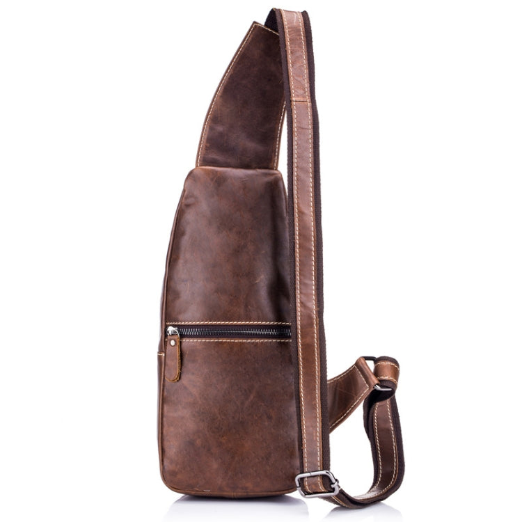 BULL CAPTAIN 019 Retro Men Leather Crossbody Shoulder Bag First-Layer Cowhide Chest Bag, Colour: Chestnut Brown + Buckle - free shipping - PMC TechLife - Order now!