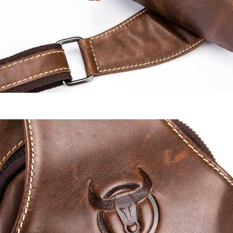 BULL CAPTAIN 019 Retro Men Leather Crossbody Shoulder Bag First-Layer Cowhide Chest Bag, Colour: Chestnut Brown + Buckle - Single-shoulder Bags by BULL CAPTAIN | Online Shopping South Africa | PMC Jewellery | Buy Now Pay Later Mobicred