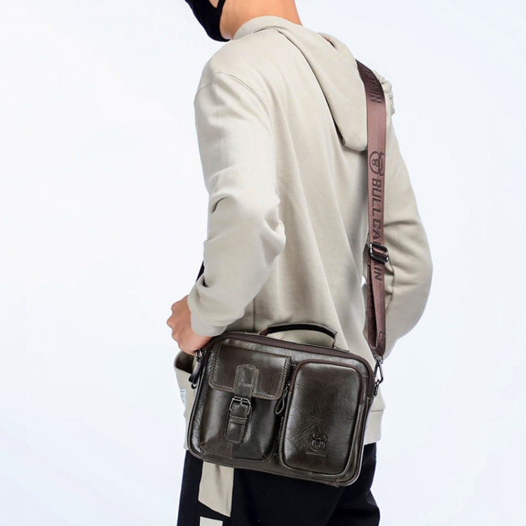 BULL CAPTAIN 036 Men Leather Shoulder Bag Retro First-Layer Cowhide Messenger Bag(Brown) - Single-shoulder Bags by BULL CAPTAIN | Online Shopping South Africa | PMC Jewellery