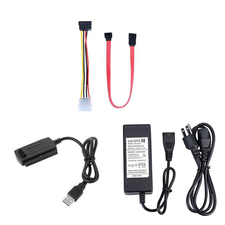 YP009 Three-Purpose USB to IDE/SATA Easy Drive Cable Hard Disk Drive Data Cable with Power Supply(UK Plug Set) - USB to IDE / SATA by PMC Jewellery | Online Shopping South Africa | PMC Jewellery